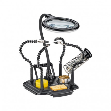 Goobay Soldering Aid with Magnifying Lamp and Gooseneck Arms