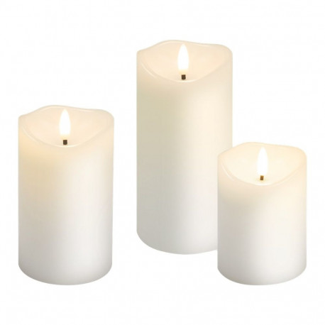 Goobay 3-osaline LED ehtsast vahast küünalde komplekt, valge