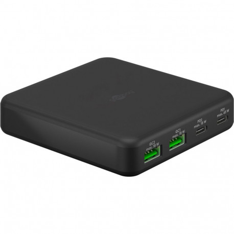 Goobay 65 W USB-C PD GaN multiport must laualaadija