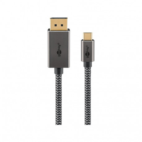 Goobay USB-C™–DisplayPort™ kaabel, 1 m, must;hõbedane 1 m