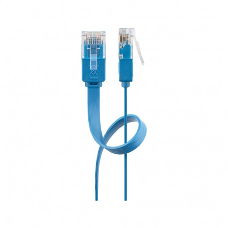 Goobay CAT 6 Flat Patch Cable, U/UTP, blue 3 m