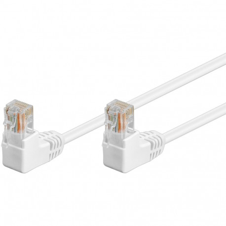 Goobay CAT 5e Patch Cable 2x 90° Angled, U/UTP, white 1 m