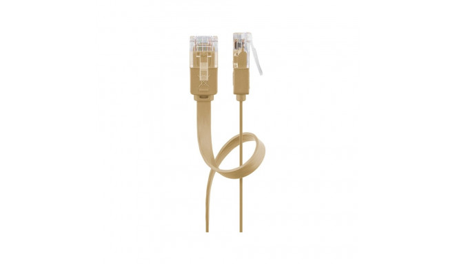 Goobay CAT 6 Flat Patch Cable, U/UTP, light brown 10 m