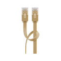 Goobay CAT 6 Flat Patch Cable, U/UTP, light brown 10 m