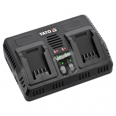 Yato YT-828499 double charger for 18V system, 2x2400mA, 21.5V, Li-Ion, charge indicator, class II