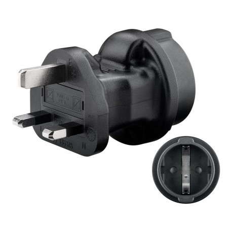 Goobay Travel Adapter Europe to UK, black