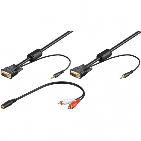 Goobay Full HD SVGA Monitor Cable with Audio Line 3 m
