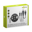 Goobay 3-Port USB Built-In Hub with 2x 3.5 mm Jack Sockets