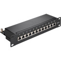 Goobay CAT 6 10-Inch (25.4 cm) Patch Panel, 12-Port black