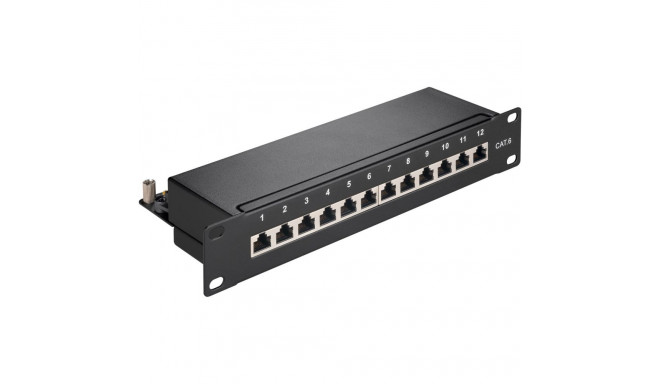 Goobay CAT 6 10-Inch (25.4 cm) Patch Panel, 12-Port black