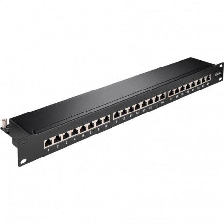 Goobay CAT 6A 19-Inch (48.3 cm) Patch Panel, 24-Port (1 U) black