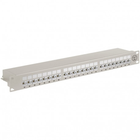 Goobay CAT 6A 19-Inch (48.3 cm) Patch Panel, 24-Port (1 U) grey