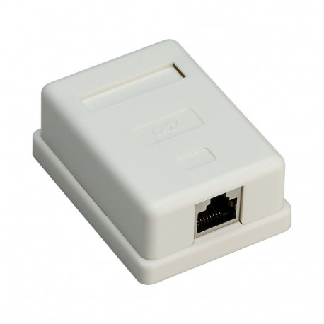 Goobay 1-port RJ45 Surface Mount Installation Box, CAT 6, STP, white