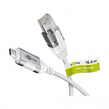 Goobay USB-C 3.1 - RJ45 Etherneti õhuke kaabel, 10 m
