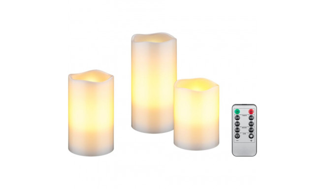 Goobay 3-osaline LED ehtsast vahast küünalde komplekt, valge