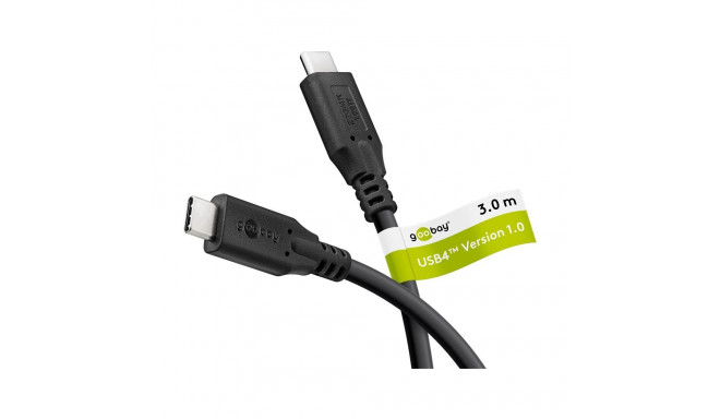 Goobay USB-C™ kaabel, USB4™, 3 m, must