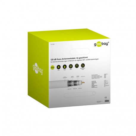 Goobay 120 dB SAT Coaxial Cable, 4x Shielded, CCS 305 m