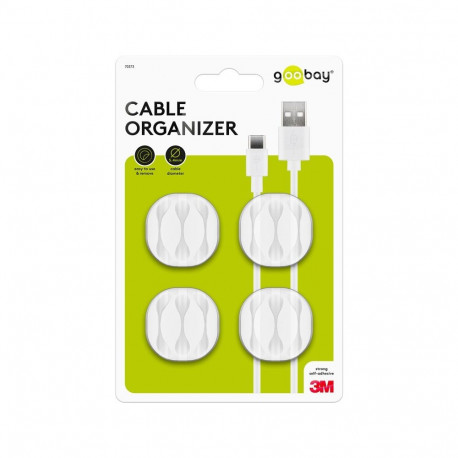 Goobay Cable Management 3 Slots, White white