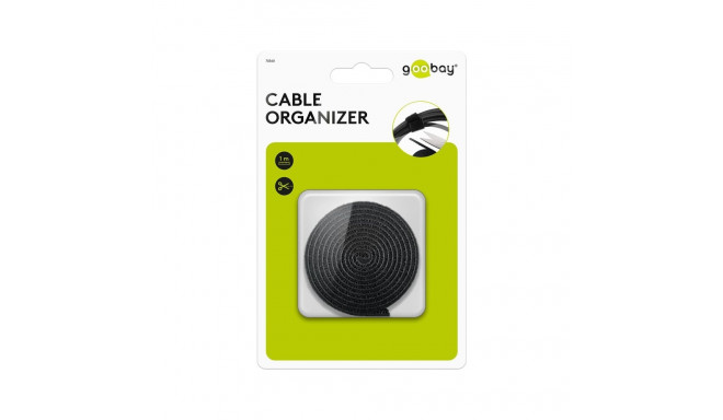 Goobay Cable Management Set with Hook-and-Loop Fastener Roll (1 m)