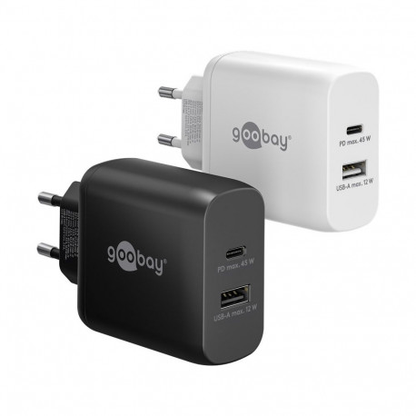 Goobay 45 W USB-C PD GaN Dual Fast Charger white white
