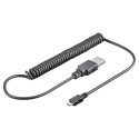 Goobay Micro-USB Charging and Sync Cable, Spiral Cable