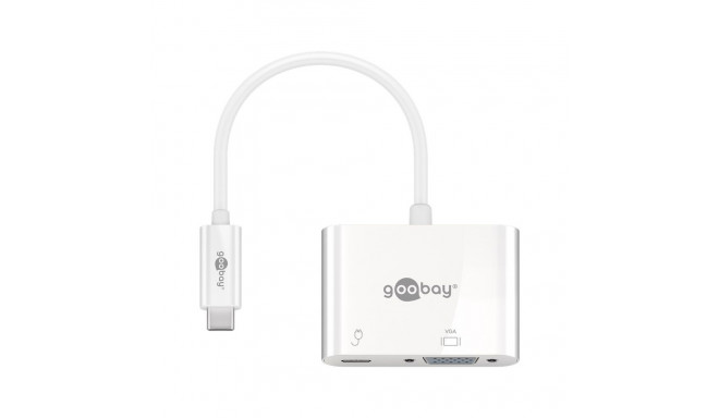 Goobay USB-C™ adapter VGA-le, PD, valge