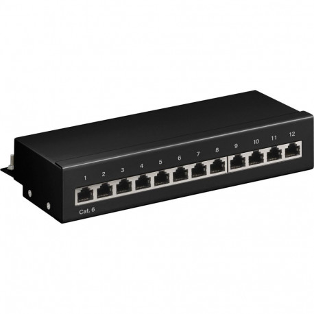 Goobay CAT 6 Mini/Desktop Patch Panel, 12 Port black