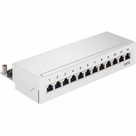 Goobay CAT 6 mini/lauaarvuti patch-paneel, 12-portiline hall