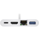 Goobay USB-C™ multiport-adapter HDMI™ ja Etherneti jaoks, PD, valge