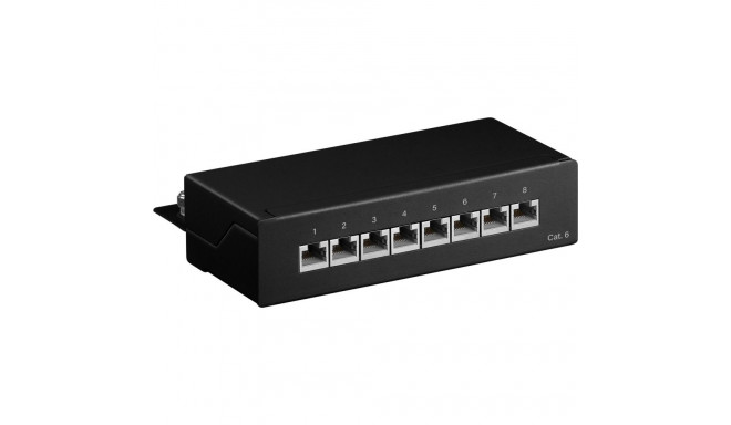 Goobay CAT 6 Mini/Desktop Patch Panel, 8 Port black