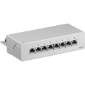 Goobay CAT 6 Mini/Desktop Patch Panel, 8 Port grey