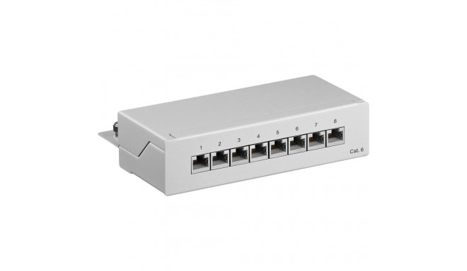 Goobay CAT 6 Mini/Desktop Patch Panel, 8 Port grey