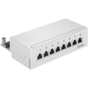 Goobay CAT 6a Mini Desktop Patch Panel, 8 Port grey
