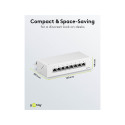 Goobay CAT 6a Mini Desktop Patch Panel, 8 Port white