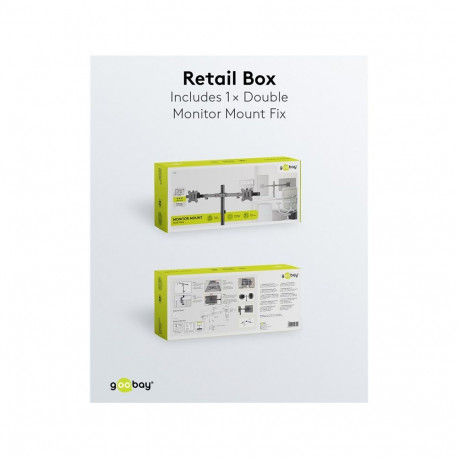 Goobay Double Monitor Mount FIXED black