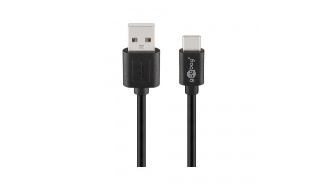 Goobay USB-C™–USB-A kaabel, 0,5 m, must