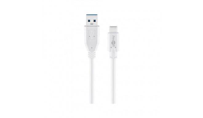 Goobay USB-C™ – USB-A kaabel, 1 m, valge