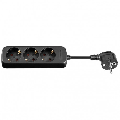 Goobay 3-Way Power Strip, 1.5 m, black 1.5 m