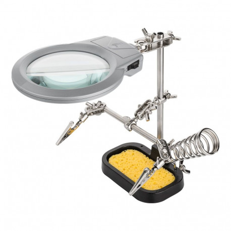 Goobay Third Hand with Magnifying Glass and LED