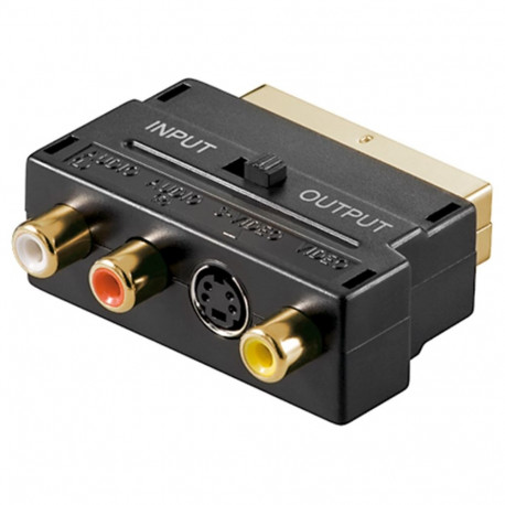 Goobay Scart adapter (IN/OUT) kullatud SCART isane (21-pin)