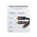 Goobay Audio Y Cable Adapter, 2x RCA Male to 1x Stereo RCA Female, OFC, Double-Shielded 0.2 m