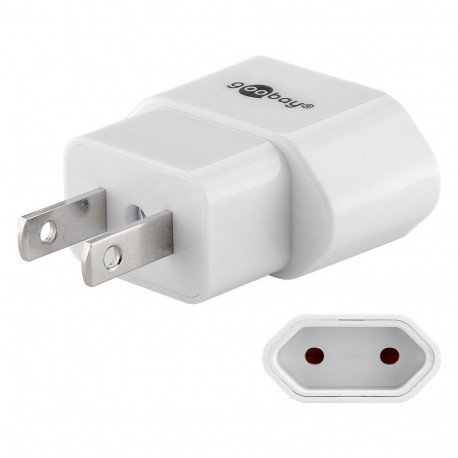Goobay Travel Adapter Europlug to USA/Japan, white