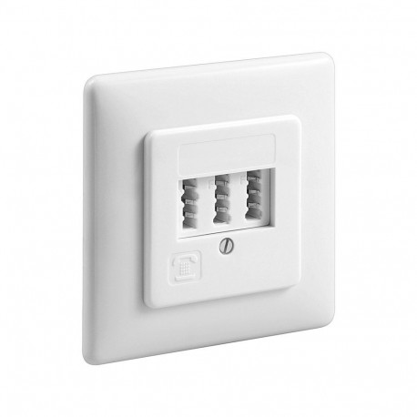 Goobay 3x TAE-NFF Wall Plate, Flush Mount white