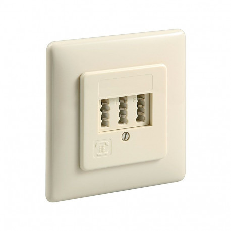 Goobay 3x TAE-NFN Wall Plate, Flush Mount beige