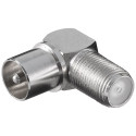 Goobay Angle Adapter: F Socket > Coaxial Plug 90° (10 tk)