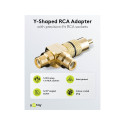 Goobay RCA Y-adapter, isane 2x emane, kuldne versioon, must