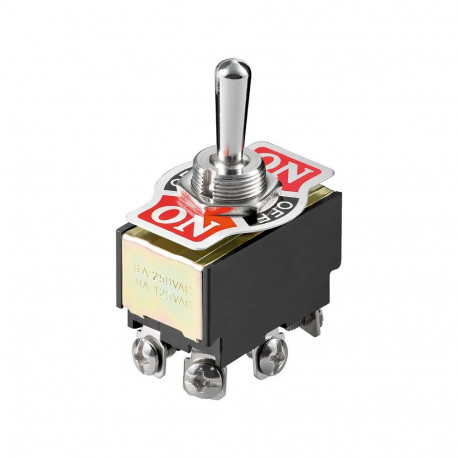 Goobay Toggle Switch Miniature, 2x ON - OFF - ON, 6 Pins with Screw Terminals