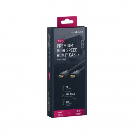 Clicktronic Premium High Speed HDMI-kaabel Ethernetiga 0.5 m