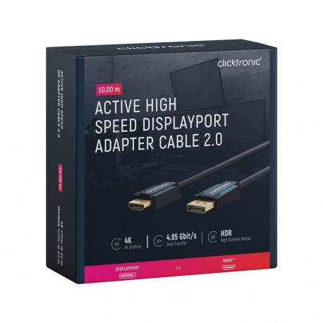 Clicktronic aktiivne DisplayPort-HDMI adapterkaabel 10 m