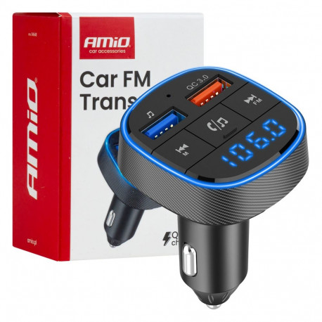 AMIO auto FM-saatja AMIO-04648 2×USB-A 12V 24V